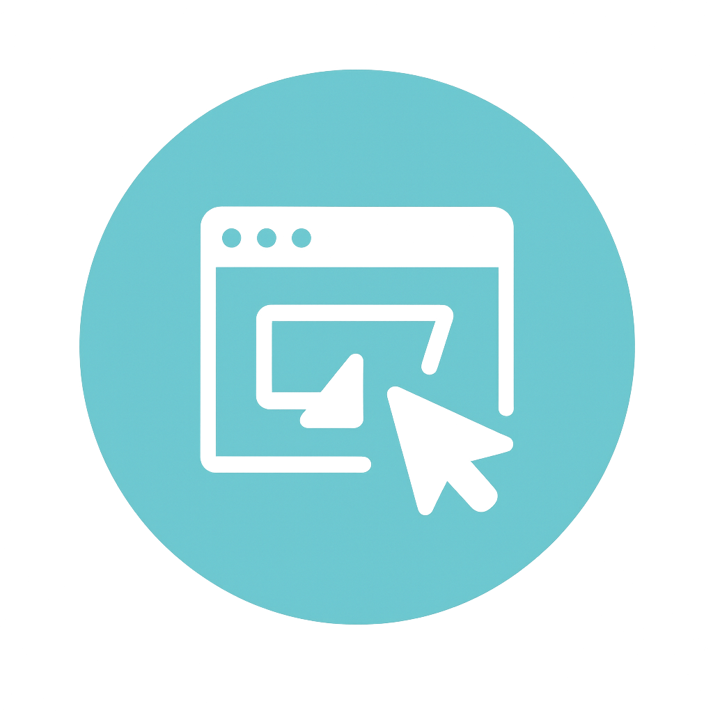 a flat style vector icon in turquoise color displa